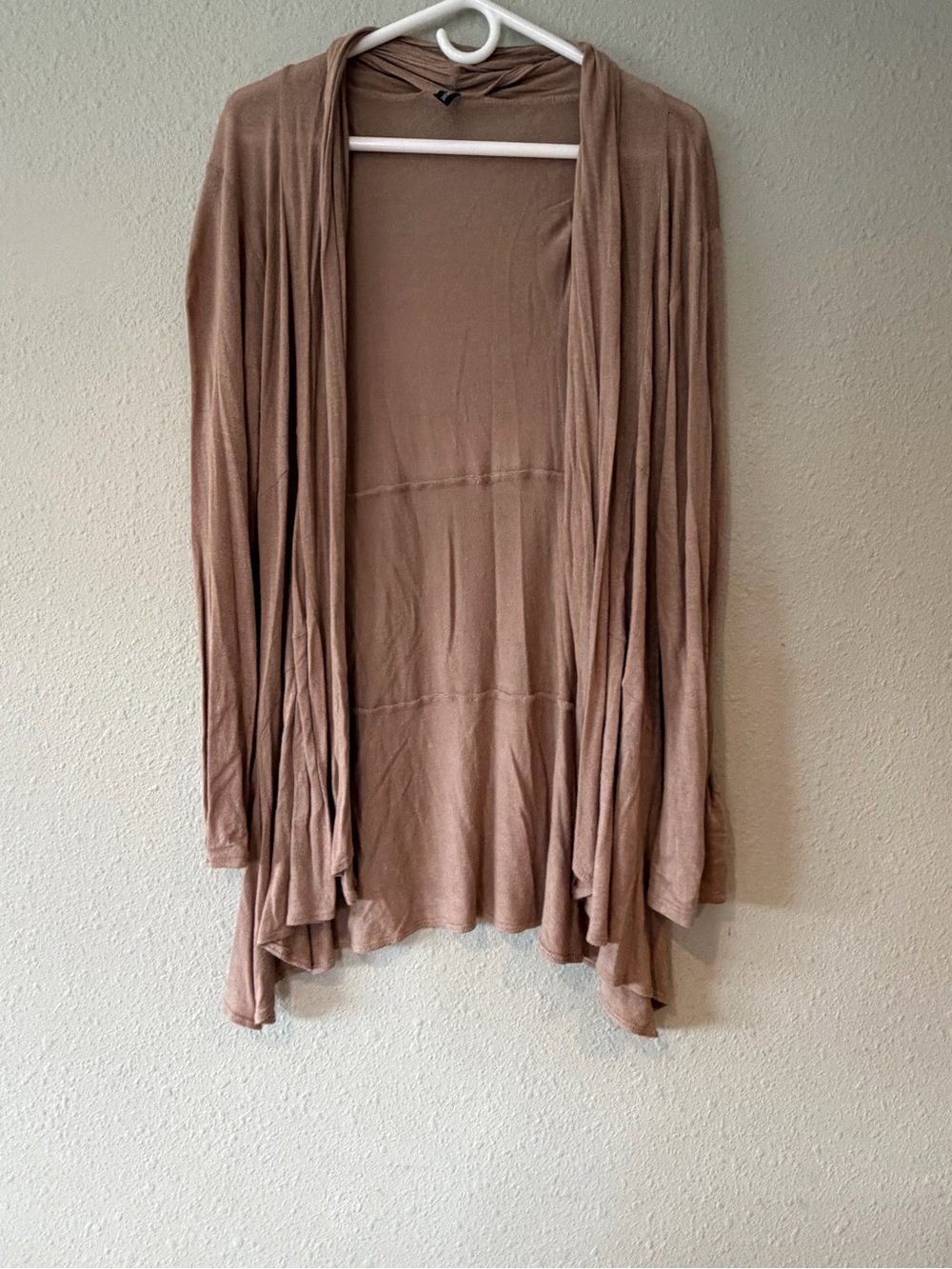 jason maxwell Lightweight Open-Front Draped Cardigan - Brown Taupe